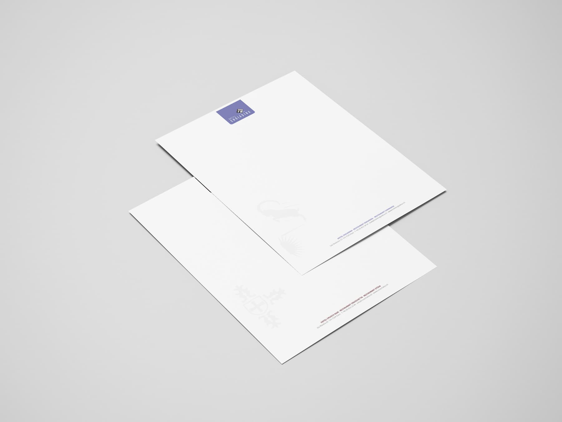 Letterhead design for a Swiss premium brand