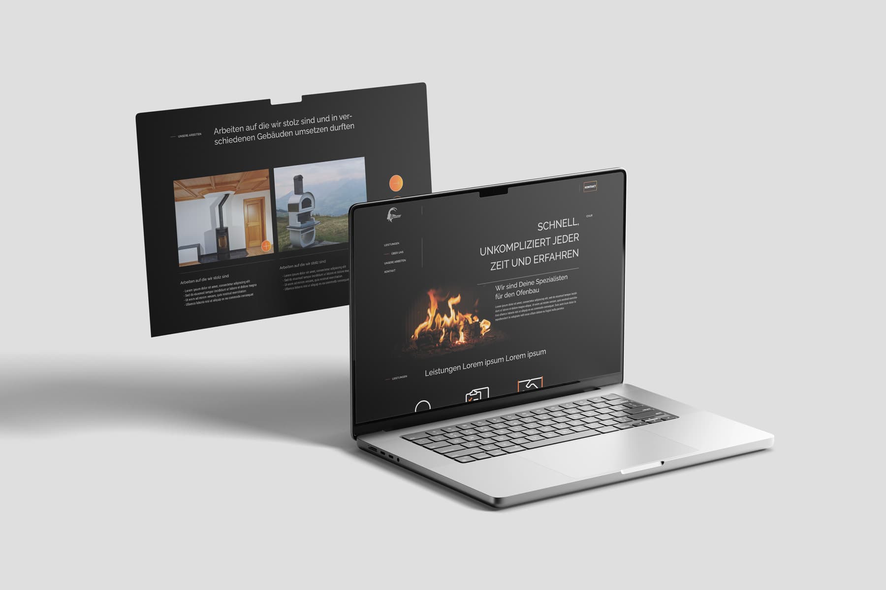 Bueazer branding — mockup of the homepage