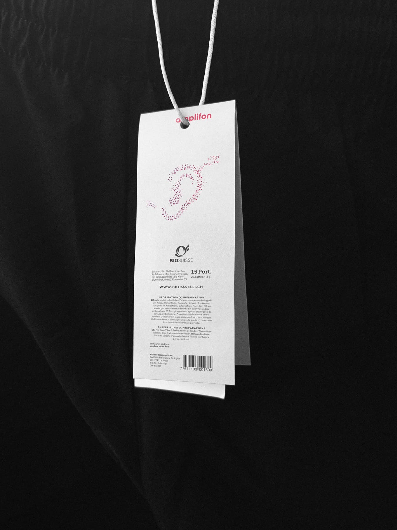 Tea-tag design with custom branding